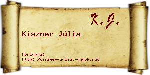 Kiszner Júlia névjegykártya