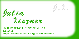 julia kiszner business card